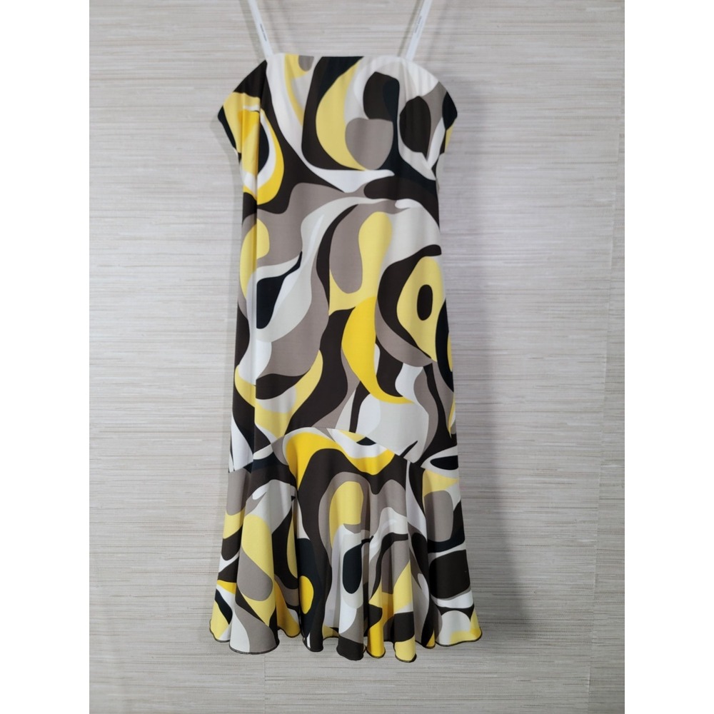 Frank Lyman Mini Dress Womens 4 Multi Abstract Lined Stretch Sleeveless Back Zip